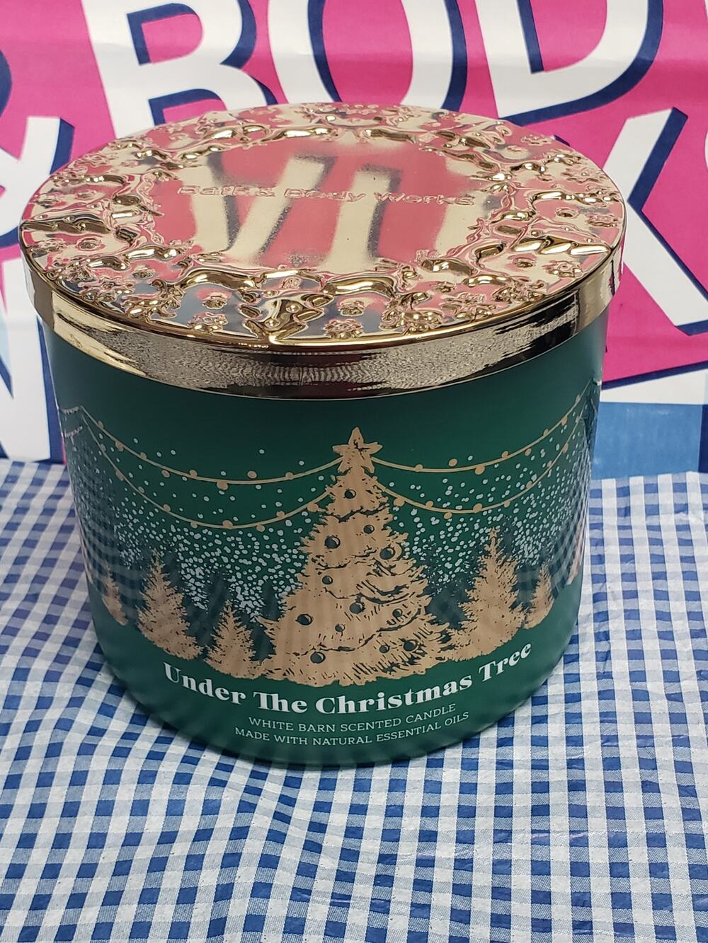 BBW Under The Christmas Tree Holiday Lid Large 3 Wick Candle